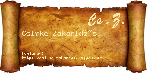 Csirke Zakariás névjegykártya